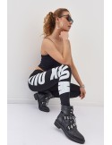 Bequeme Leggings mit Aufschrift, schwarz 9724 - Online-Shop - Boutique